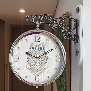 포인트 부엉이 무소음 양면시계 (아이보리) W4D0F66