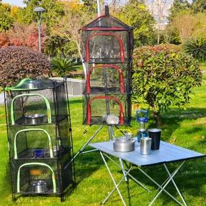 건조그물망 보관함 캐비넷망 3단건조망 차박 스탠드 접이식 메쉬 그물망