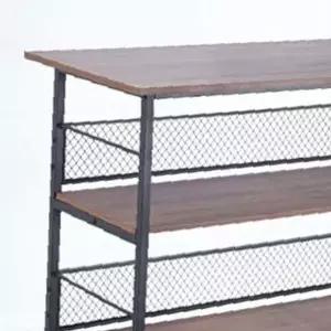 쌍문상회 다용도 스탠드 선반 3단 진열장 사무실 원목 벽수납장