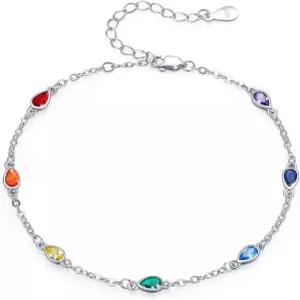 메드와이즈 스털링 실버 차크라 발찌 7 비치 팔찌 링크 체인 발목 여성 선물