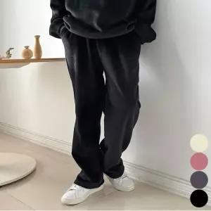 방한바지 기모안감 골지 팬츠 남자 와이드 뽀글이