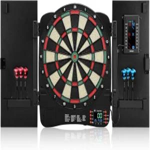 전자 다트 보드 캐비닛 LED 스코어보드가 장착된 디지털 소프트 팁 40 게임 420 변형 세트 6 100