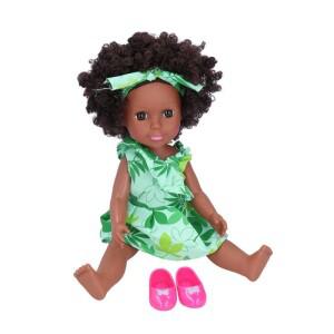 몽테조이 35cm  아프리카 흑인 소녀 인형 살아 Chidren 귀여운 아이 역할 놀이 장난감 선물 비닐 편안한 아