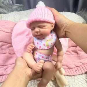 몽테조이 미니 13 인치 전체 실리콘 다시 태어난 아기 인형 Pascale 소녀 빨 수 바디 소프트 솔리드 생일