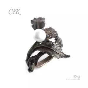 클루아조네 은반지 스터링실버 진주 CeK R8095