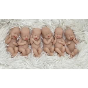 몽테조이 6개/대 3 인치 다시 태어난 아기 전신 실리콘 인형 매우  안티 스트레스 장난감