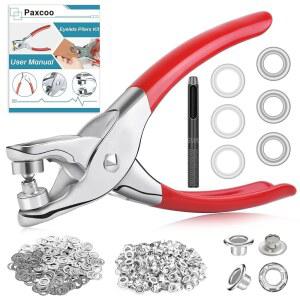 803Pcs 그로밋 공구 키트 6mm 1/4인치(내부 구멍 크기) 아일렛 키트(400Pcs 포함) 가죽/벨트/신발/공예용 400Pcs 와셔 및 플라이어