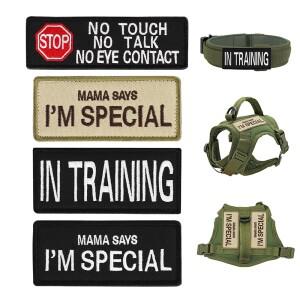 개목걸이 하네스 태그 개 특수 스티커 라벨 칼라 작업 패치 애완 동물 악세사리 독일 셰퍼드