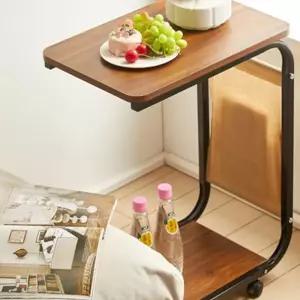 K15 2단 이동식 북 트롤리 사이드 테이블 미니 선반