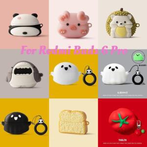 레드미 버즈 6 프로 케이스 만화 돼지 상어 토스트 유령 실리콘 소프트 쉘 블루투스 이어폰 커버 보호 슬리