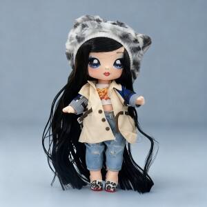 몽테조이 서프라이즈 나나나 베이비 돌 생일 키트 미니 코튼 인형 패션 드레스업 액세서리 소녀 장난감