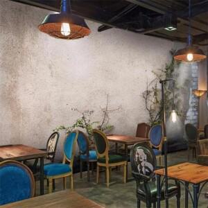 파니식  벽지 3D 벽화 유럽 및 미국 레트로 산업 바람 시멘트 벽 그림 녹색 식물 콘크리트