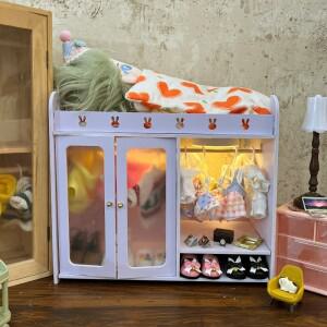 몽테조이 20cm 인형의 집 옷걸이 가구 이중층 면 침대 옷장 침구 액세서리 기타 브랜드 /3 스케일