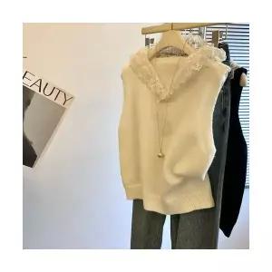 여자 코디 좋은 조끼 명품 스크랩 철회 레이스 후드 니트 가을 겨울 슬림핏 민소매 SPO마켓4