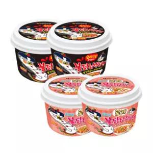 불닭납작당면 큰컵 2개+로제불닭납작당면 큰컵 2개