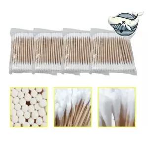 나무 귀이개 먼지 제거 화장용 면봉 면봉 나무 솜 순면 면 천연솜 자작나무