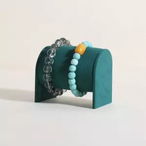 부티크 스토어용 GemeShou 베이지 팔찌 보관 정리함 판매용 벨벳 시계 디스플레이 스탠드 카운터탑 홈