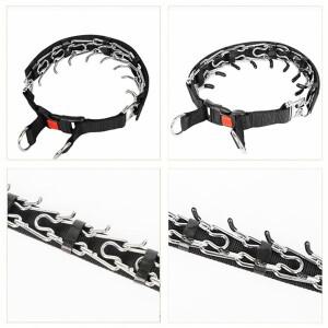 없음 나일론 커버 개 프롱 칼라 훈련 핀치 칼라(컴포트 팁   크기의 애완동물 퀵 릴리스 버클 포함)