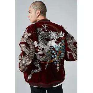 스카쟌 네루스카잔 항공점퍼 용자수 바시티 블루종 붉은색