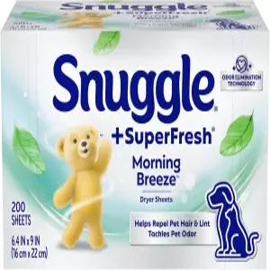 정전기 제어 및 냄새 제거 기술이 적용된 스너글 플러스 슈퍼프레시 섬유 유연제 건조기 시트 오리지널