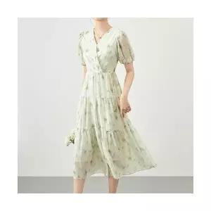 여자 원피스 쉬폰 여름 프렌치 로맨틱 스위트 프린트 롬퍼 드레스 원템5