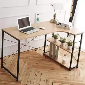 철제 책상 120cm 선반형 서재 모서리 책상 학생 수납 공부 인테리어 코너형 조립형 컴퓨터 수납장 작업용