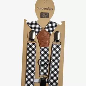 패턴 멜빵 블랙체크 미끄럼방지