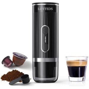롯데츠 휴대용 에스프레소 머신, Type-C를 갖춘 자동차 커피 메이커 셀프 히팅, 여행, RV, 하이킹, 캠핑, 사무실용 그라운드 커피 & 캡슐과 호환 가능