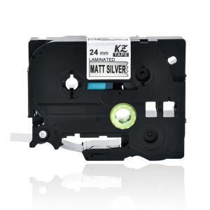 1PCS 호환 Brother TZE-M951 tz-M951 PT-E550W PT-P710BT 용 무광택 실버 라벨 테이프의 24mm 블랙