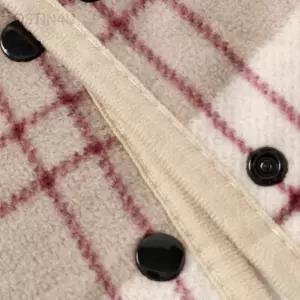 오스틴포유 망토 담요 80X130CM (똑딱이단추) 브라운+레드 똑딱이담요