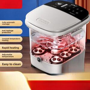 접이식 전기 족욕기, 자동 발열 발 마사지, 일정 온도 버블 LCD 리모컨 타이머 , 딥 소크용