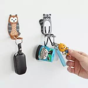 현관 냉장고 열쇠 마스크걸이 무타공 SAFARI 자석행거 동물후크 동물행거