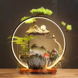 실내 장식 분수 조명 소품 미니 조경 분수대 물레방아