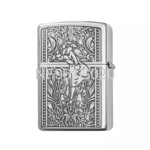  지포 윈디 한정판 브라운 앤틱 실버도금 마블 프린트 오일라이터 시리얼넘버 고급박스