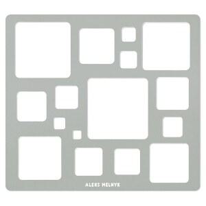 [미국배송] ALEX MELNYK NO.209 금속 사각형 템플릿 스텐실 마스터 아트 도구 등거리 드로잉 라피다리 카보숑 기하학적 자 보석 템플릿