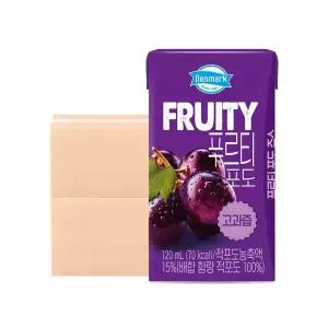 덴마크 푸르티 포도 설탕무첨가 고과즙 주스 120ml 48팩