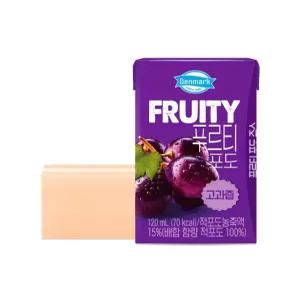 덴마크 푸르티 포도 설탕무첨가 고과즙 주스 120ml 24팩