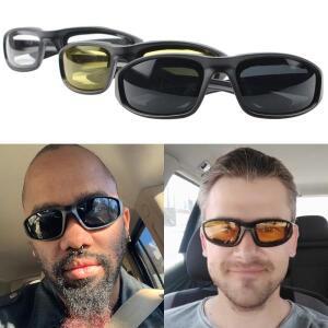 오토바이 라이딩 안경 패딩 고글 자외선 차단 방진 방풍 선글라스 (투명 연기 노란색 렌즈 포함) 눈부심 방