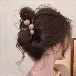 여자 집게핀 빅사이즈 올림머리 반묶음 리본 헤어핀 8cm (WFK91EN)