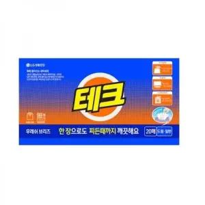 엘지생활건강 테크 간편시트 후레쉬 브리즈 20매 (WFK91QX)