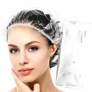 일회용 비닐커버 헤어캡 100매 헤어 바캡 비닐 커버 모자 마스크 두피 보호 미용 용품