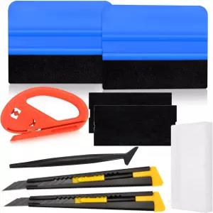 자동차 창문 틴트 키트 비닐 랩 도구 키트에는 펠트 스퀴지 필름 응용 틴팅 커터 접이식 유틸리티 나이프