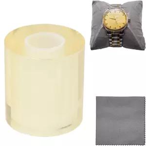 TICFROG 정전기 방지 투명 시계 플라스틱 랩 손목시계 보석 하드웨어를 위한 18cm 청소용 천이 포함된 3.15