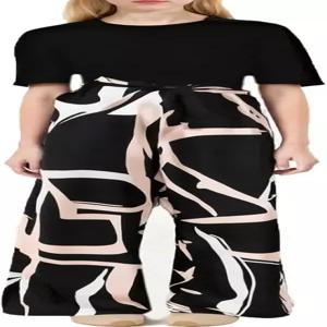 Ltvoo Girls 점프슈트 반팔 캐주얼 와이드 레그 롬퍼 팬츠 패션 걸스 7-14Y