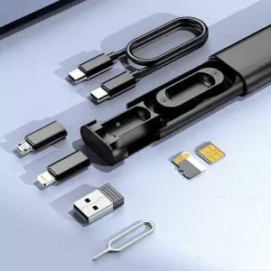 휴대폰 멀티충전 키트 C타입 8핀 OTG 외장하드 SIM툴