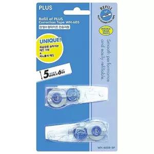 (WH-605R-2P 10개입) PLUS)수정 테이프 리필/덧쓰기/수정/화이트/문구류/문서/보조/비품/사무용/노트/시험