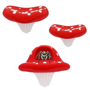 신바나 3pcs 점프 스파이더 인클로저 액세서리, 테라리움 마그네틱 버섯 스타일링 숨김 플랫폼 장식 키트 (3가지 디자인)