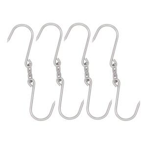 알레르 4개 회전 고기 갈고리, 6mm 헤비 듀티 스테인리스 가공 정육점 갈고리 물고기 사냥 사체 걸이 팩(10인치 갈고리)