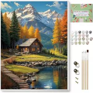 액자 캔버스가 있는 Ninonly Paint by Numbers Kit 초보자를 위한 Arts 페인팅 브러시 아크릴 9 * 12 인치