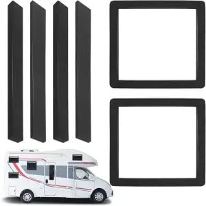 2개 세트 14인치 RV AC 개스킷 범용 캠핑카 루프 A/C 수리 교체용 에어컨 키트 자체 접착식 액자 및 방수